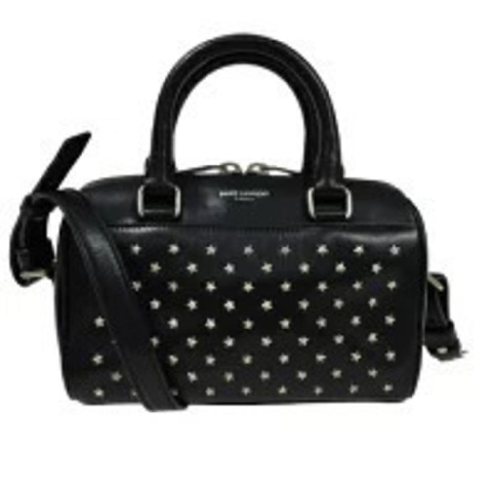 Saint Laurent Yves Studded Handbag Shoulder Bag Black Leather